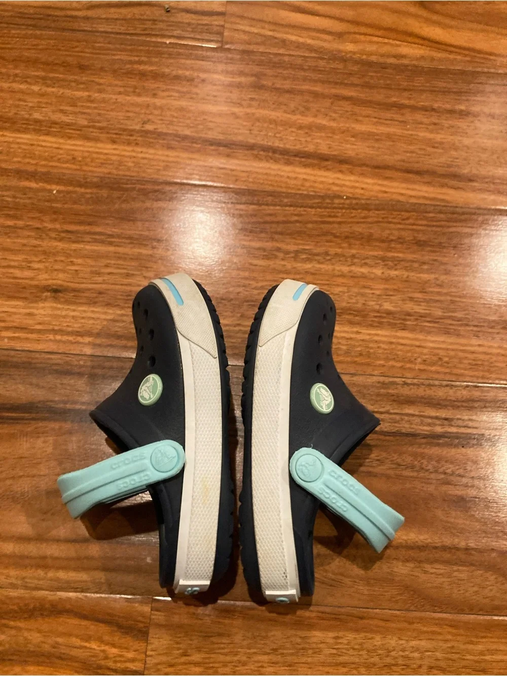 Crocs Kids Crocband II Clog Unisex Size C-8/9 Navy Blue with Ice Blue Band